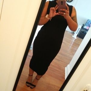 Black strapless dress